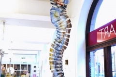 'Coupling' - Cast stained glass on stainless steel, 2008 - 187 x 24cms - SALE PRICE £240